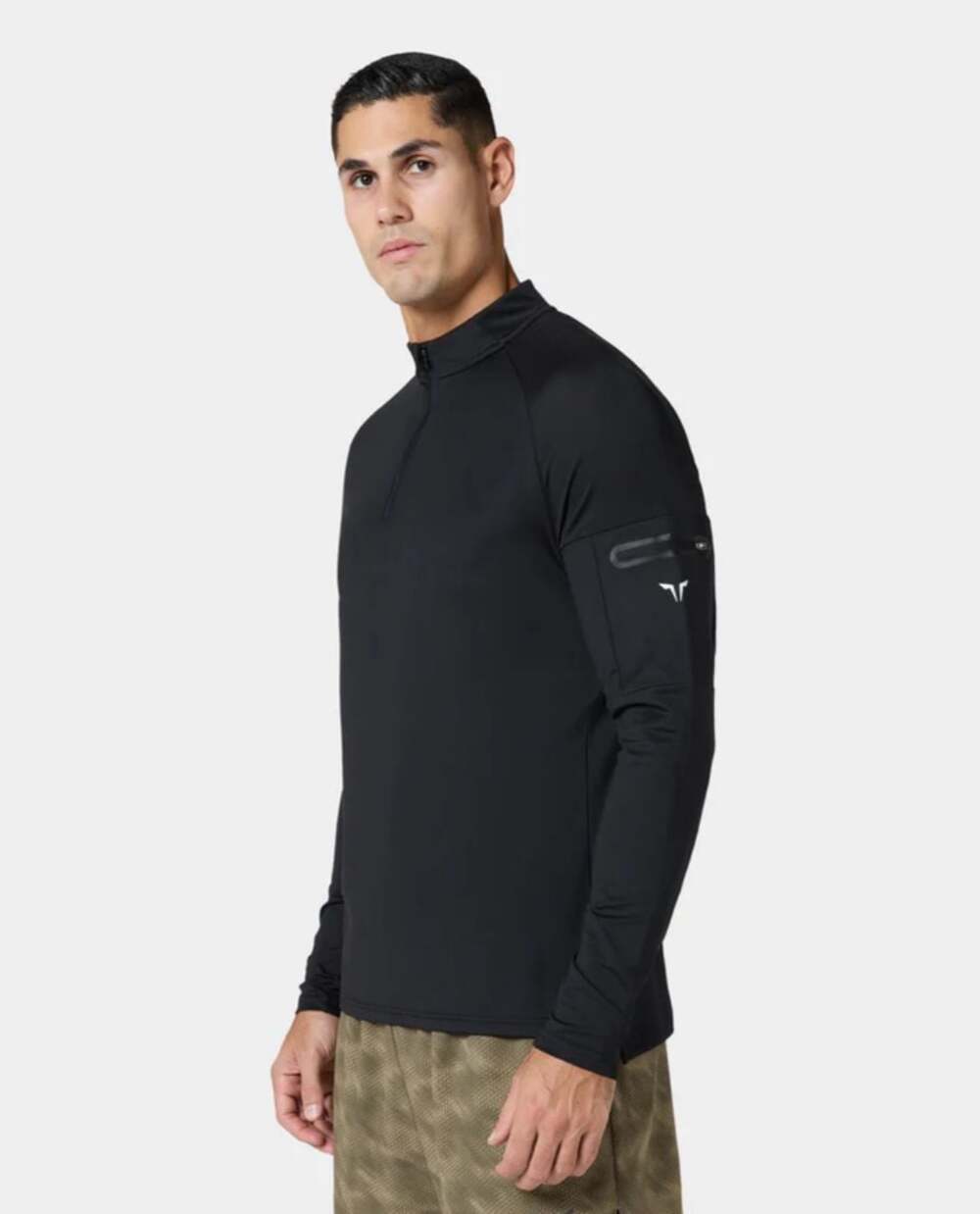 Squat Wolf ACTDRY Men's Athletic Fit 1/4 Zip Pullover Size M Black Camo